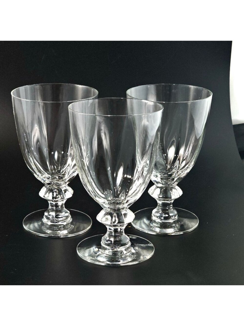 3 Heisey Crystolite  Glasses 5.5" crystal vtg 1950s cocktail dinner parties